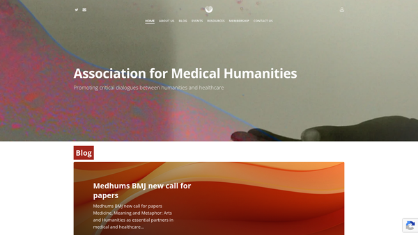 Screenshot of the Association For Medical Humanities website