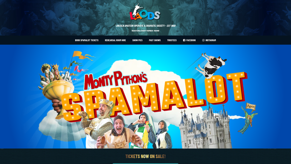 Screenshot of the Lincoln Amateur Operatic And Dramatic Society website