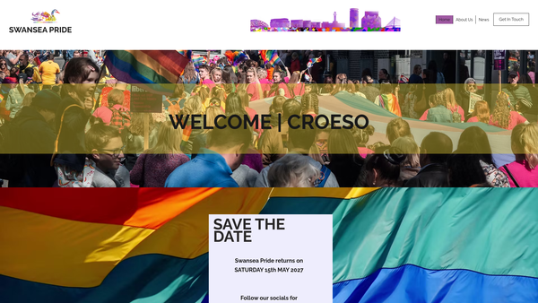Screenshot of the Swansea Pride website