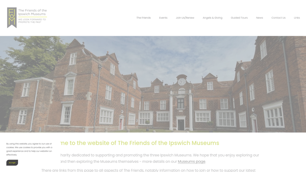 Screenshot of the The Friends Of The Ipswich Museums website