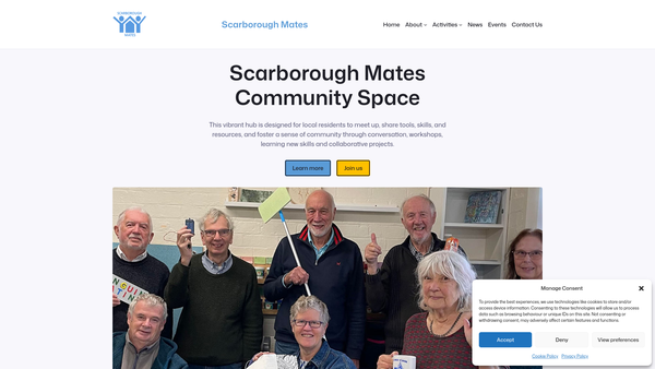 Screenshot of the Scarborough Mates website