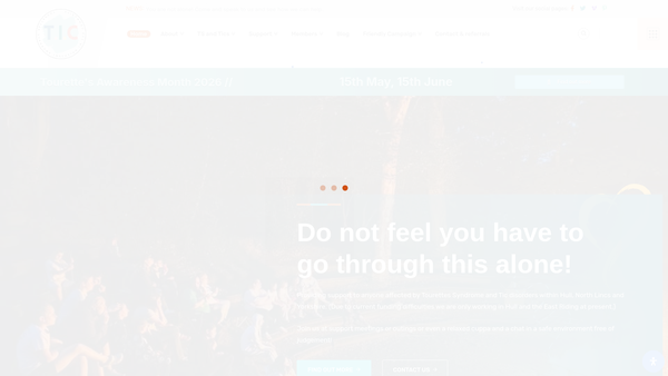 Screenshot of the Tourettes-Syndrome, Inclusion In The Community (T.i.c.) website