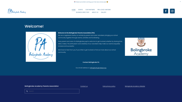 Screenshot of the The Bolingbroke Trust website