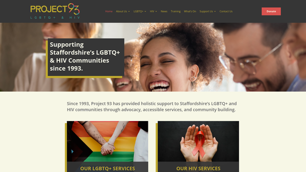 Screenshot of the Project 93 website