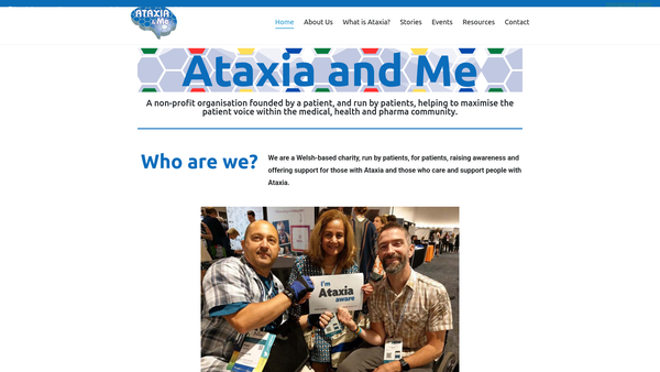 Screenshot of the Ataxia aware website