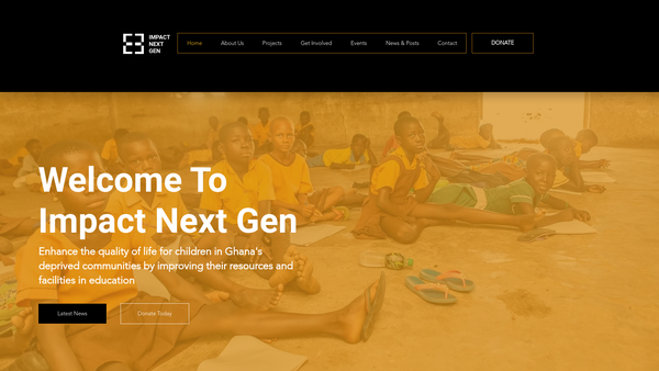 Screenshot of the Impact Next Gen website