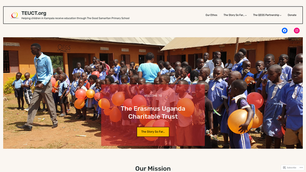 Screenshot of the The Erasmus Uganda Charitable Trust website