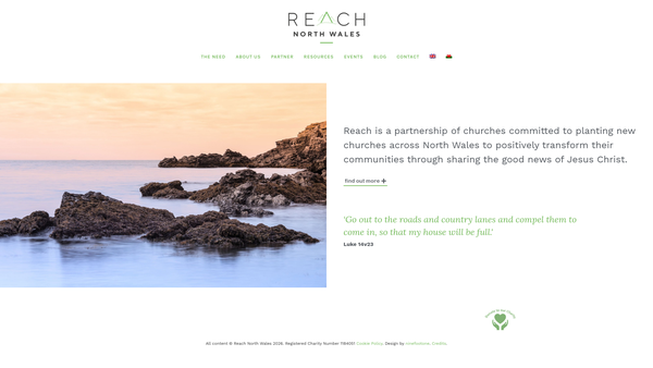 Screenshot of the Reach North Wales website