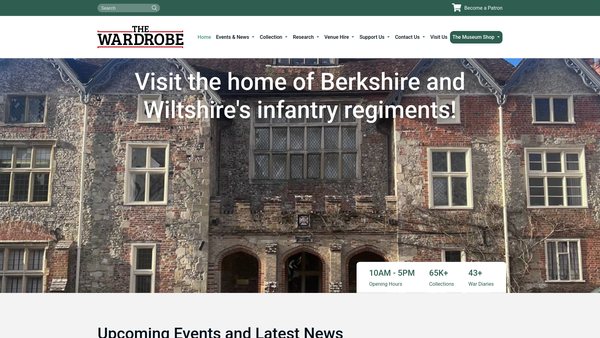 Screenshot of the The Rifles Wardrobe And Museum Trust website