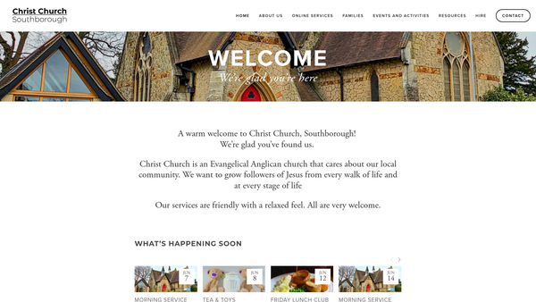 Screenshot of the The Parochial Church Council Of The Ecclesiastical Parish Of Christ Church, Southborough website
