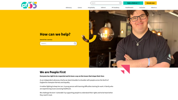 Screenshot of the People First Independent Advocacy website