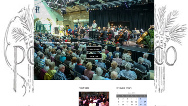 Screenshot of the Promenade Concert Orchestra website