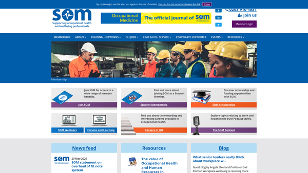 Screenshot of the The Society Of Occupational Medicine website