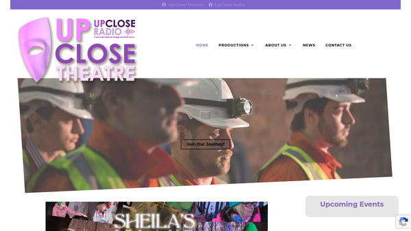 Screenshot of the Up Close Theatre website
