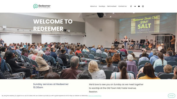 Screenshot of the Redeemer Church Nottingham website