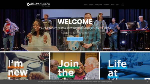 Screenshot of the King's Church,high Wycombe website