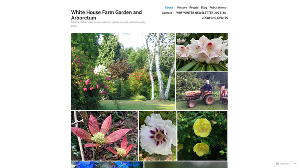 Screenshot of the White House Farm Arboretum Foundation website