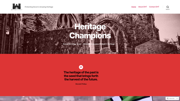Screenshot of the Devon Heritage Trust website