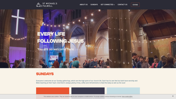 Screenshot of the The Parochial Church Council Of The Ecclesiastical Parish Of St Michael And St George, Fulwell website
