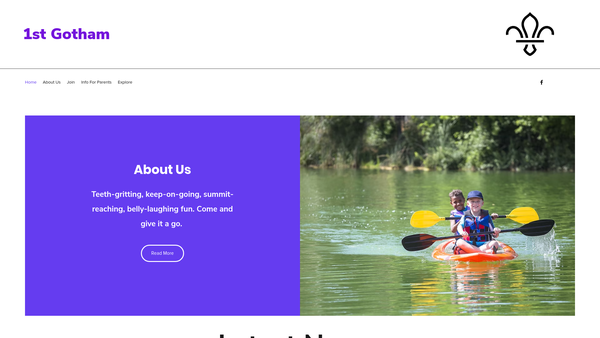 Screenshot of the 1st Gotham Scout Group website