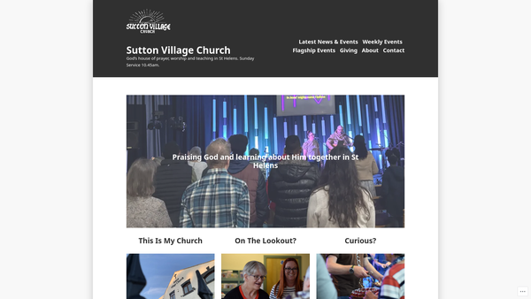 Screenshot of the Sutton Village Church website
