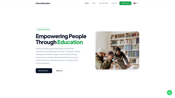 Screenshot of the Future Education website