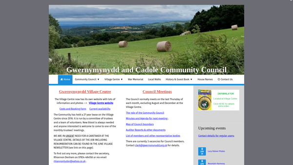 Screenshot of the Gwernymynydd Village Centre website