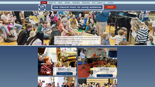 Screenshot of the Music For Miniatures website