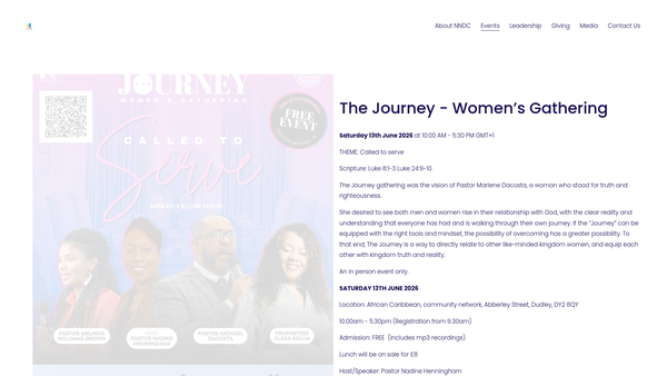 Screenshot of the New Nation Destiny Centre (NNDC) website