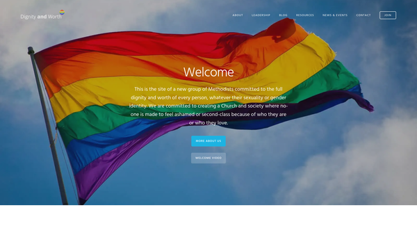 Screenshot of the Dignity And Worth website
