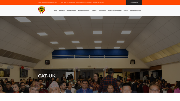 Screenshot of the Chitwan Aid Trust (Cat) UK Ltd website