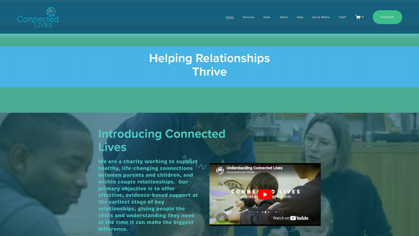 Screenshot of the Connected Lives website
