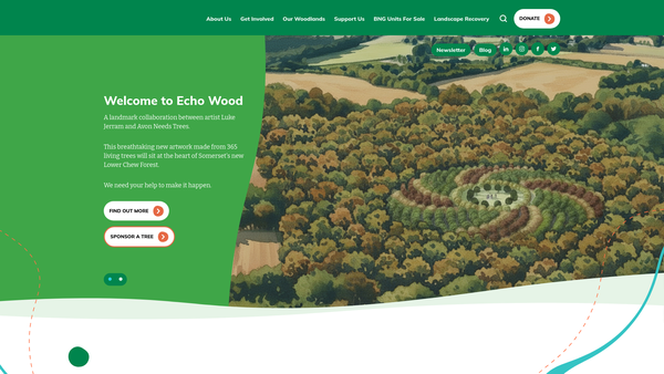 Screenshot of the Avon Needs Trees website