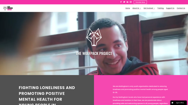 Screenshot of the The Wolfpack Project website