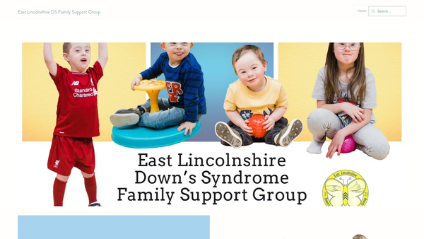 Screenshot of the East Lincolnshire Down's Syndrome Family Support Group website