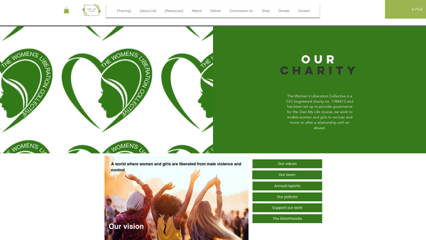 Screenshot of the The Women’s Liberation Collective website