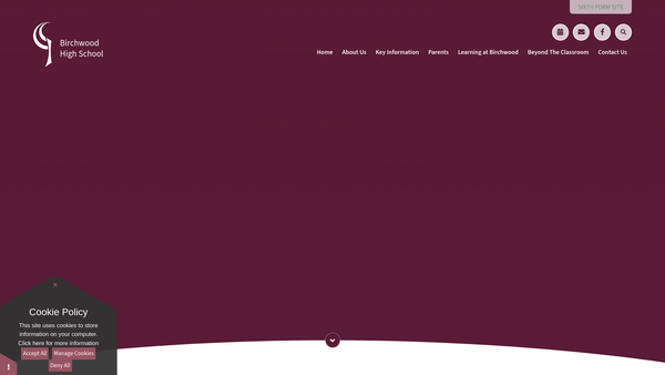 Screenshot of the Birchwood Parents, Staff & Friends Association website