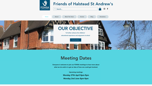 Screenshot of the Friends of Halstead St. Andrew's School website