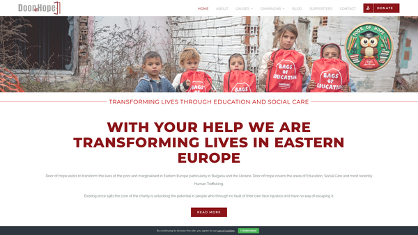Screenshot of the Door Of Hope website