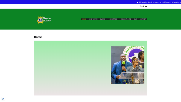 Screenshot of the Rccg Throne Of Grace Wisbech website