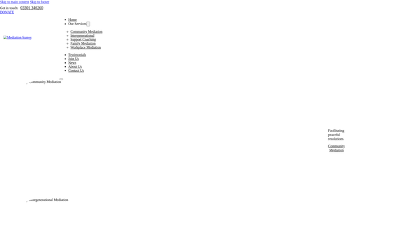 Screenshot of the Mediation Surrey CIO website