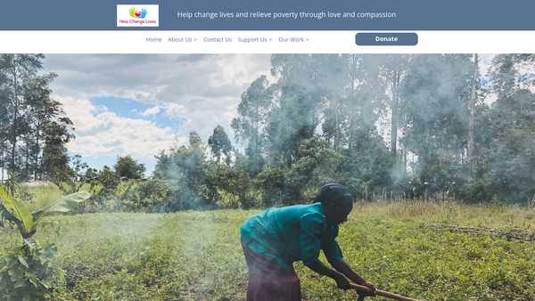 Screenshot of the Help Change Lives website