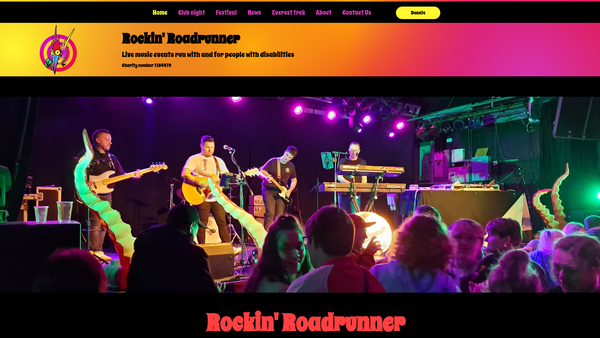 Screenshot of the Rockin Roadrunner website