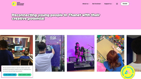 Screenshot of the Arts Education Exchange website