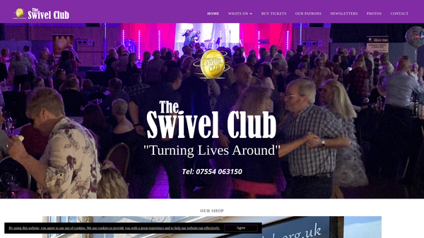 Screenshot of the The Swivel Club website