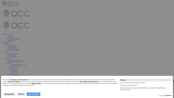 Screenshot of the Organisation Of Culture And Character website