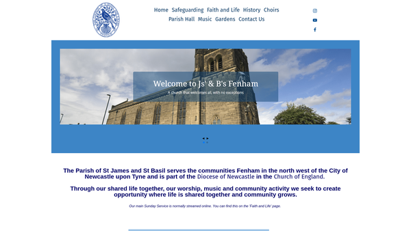 Screenshot of the The Parochial Church Council Of The Ecclesiastical Parish Of St James And St Basil Fenham website