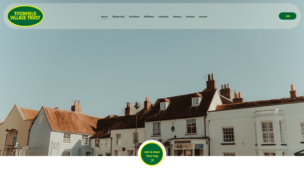 Screenshot of the Titchfield Village Trust website