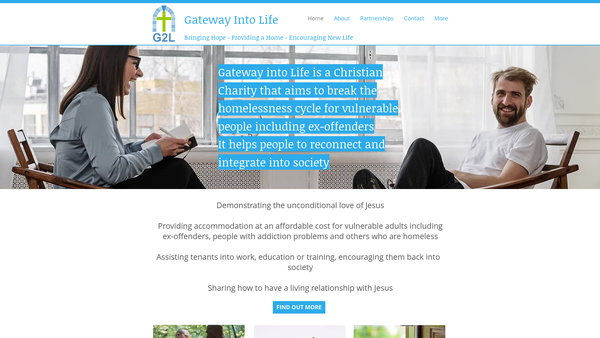 Screenshot of the Gateway Into Life website