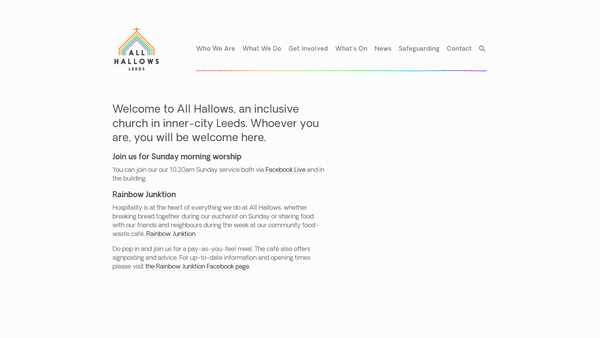 Screenshot of the The Parochial Church Council Of The Ecclesiastical Parish Of All Hallows, Leeds website
